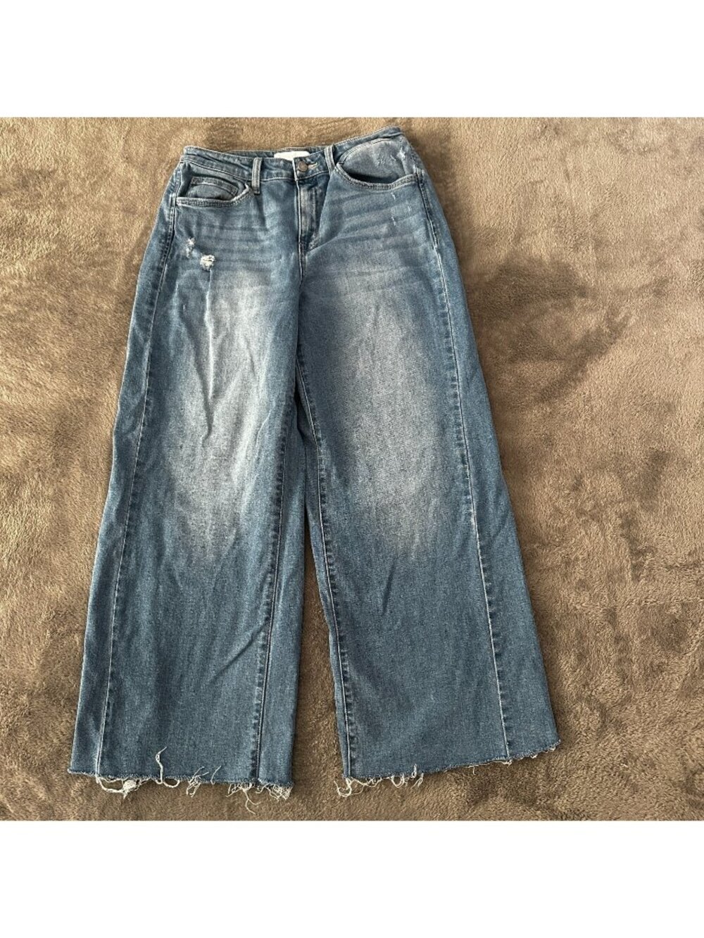 Vervet Wide Leg High Rise Jeans Women's size 30 Raw Hem